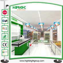 Design de exibição de loja de solução de varejo para supermercado